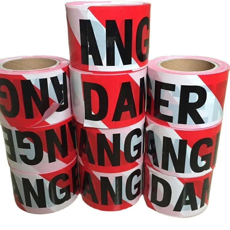 Manufacture Free In Stock Custom Printed Red White Danger Pe Warning Tape For SellingManufacture Free In Stock Custom Printed Re