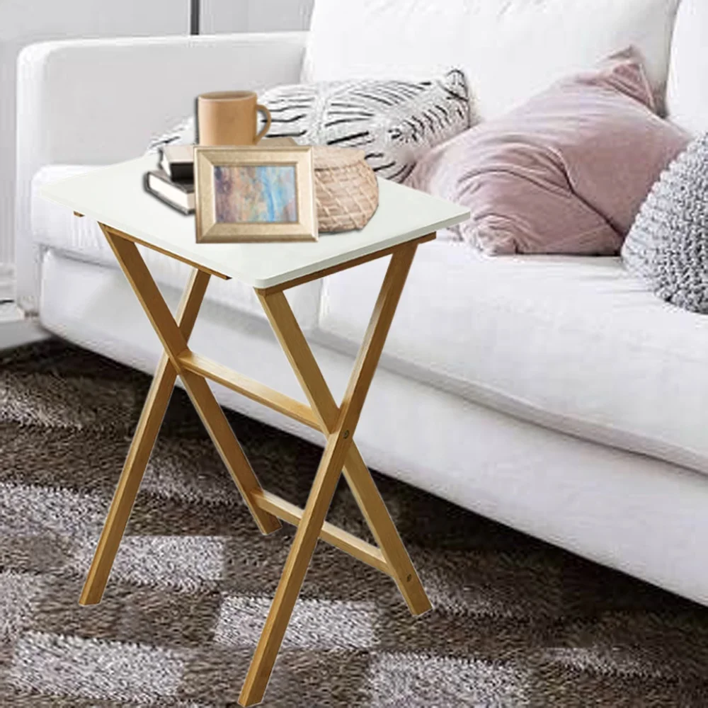 Factory supply low price wood bamboo collapsible side table