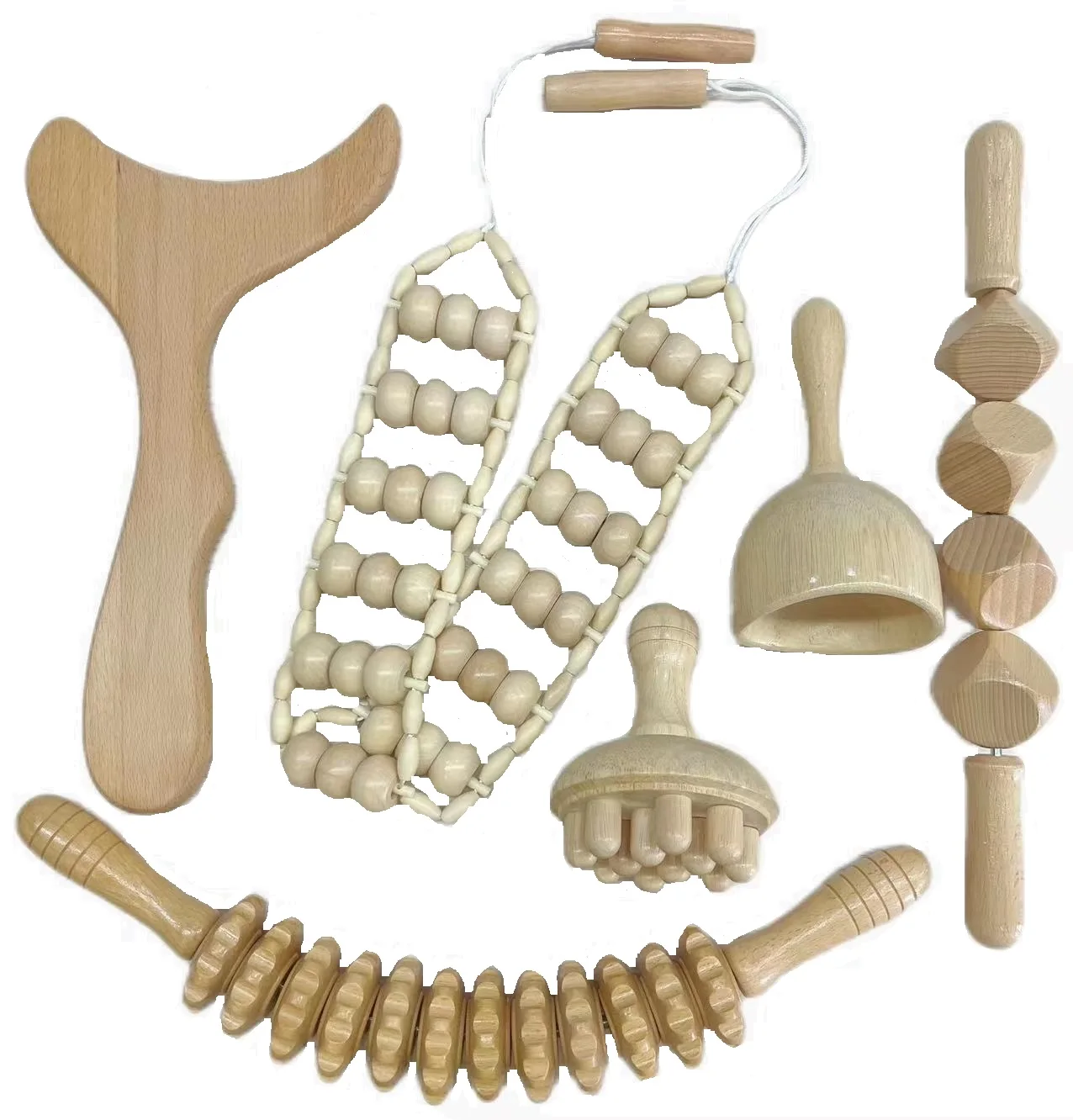 6-in-1 Lymphatic Drainage Massager Wood Therapy Massage Tools