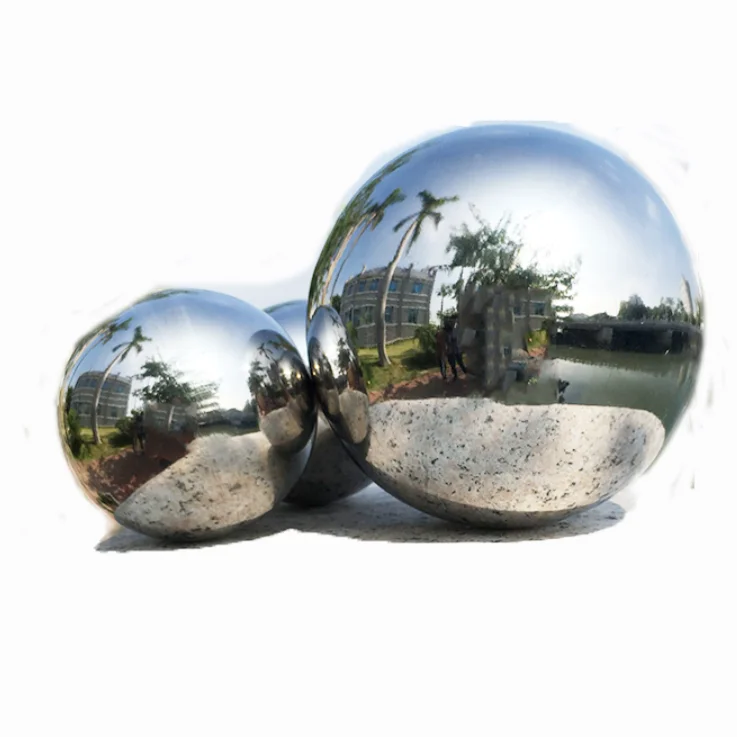 Wholesale mirror metal ball floating ball 201 stainless steel hollow ball sphere for staircase window decoration