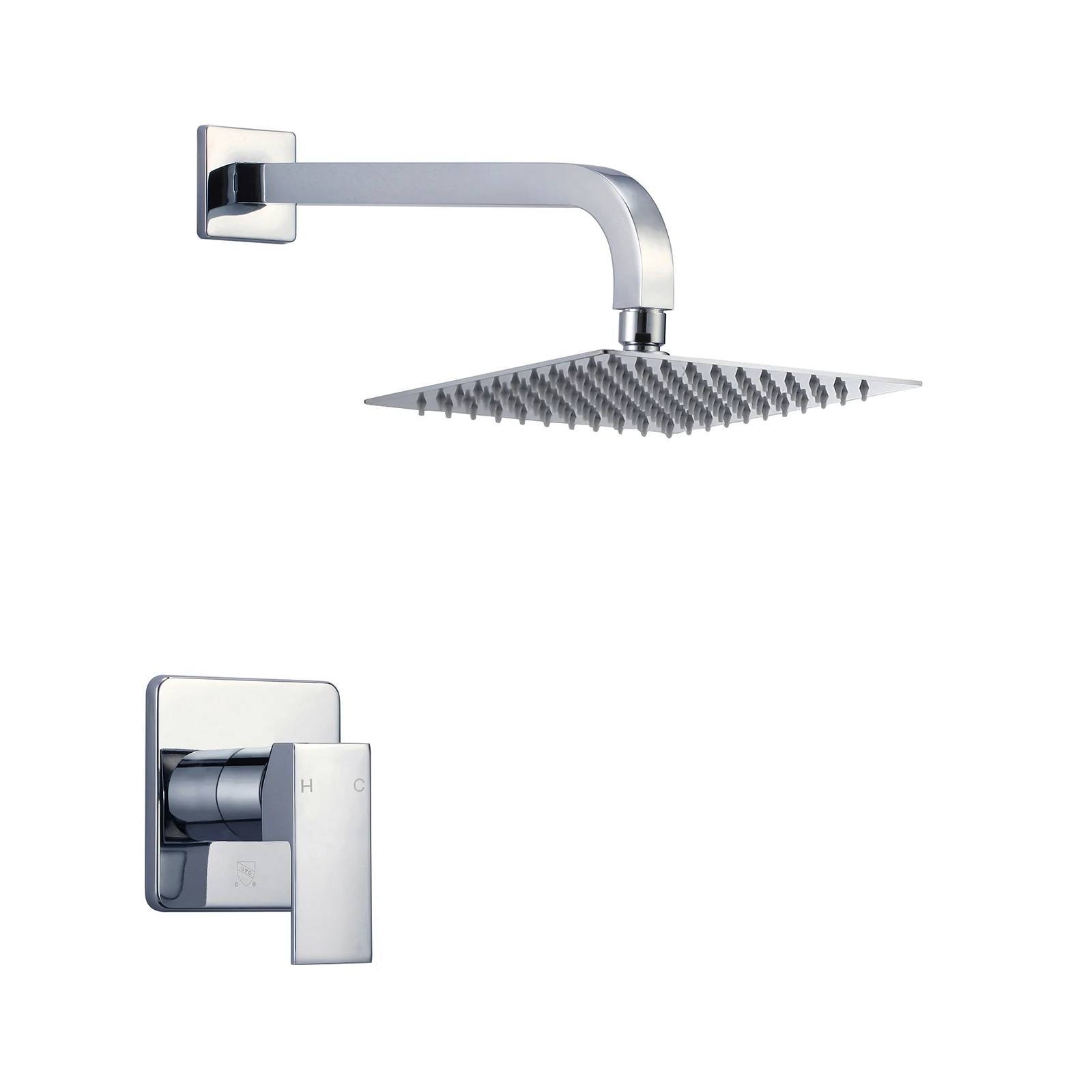 Single-Handle Shower Faucet Systems, 8 Inch Rain Shower Wall Mounted Shower Trim Kit with Shower Head, (Shower Valve Included)