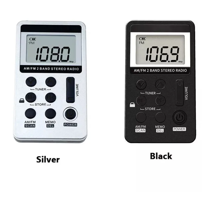 2025 mini digital tuning radio  Mini AMFM Radio Receiver Rechargeable Batteries Retro Clock Function Sleep Earphone Radio