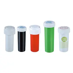 6 8 10 13 16 20 30 40 60 Dram Solid Opaque  Color Child Resistant Empty Plastic Vials with Screw Cap
