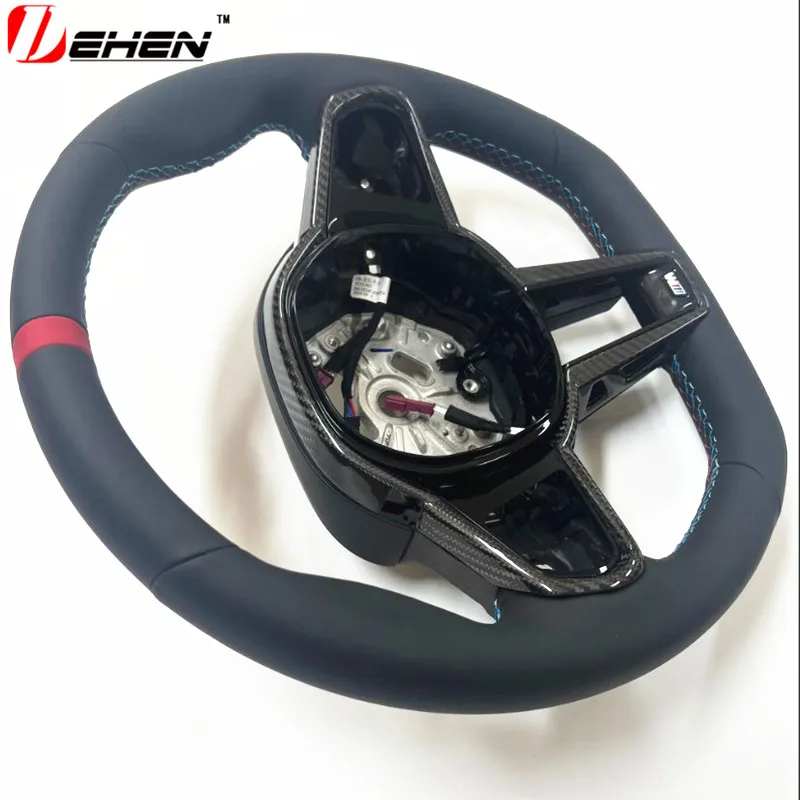 For BMW 1 2 3 4 5 6 7 8 series G20 G26 G30 G32 G05 G29 G11 G14 G15 F40  Old Upgrade New M4 Leather Carbon Fiber Steering Wheel