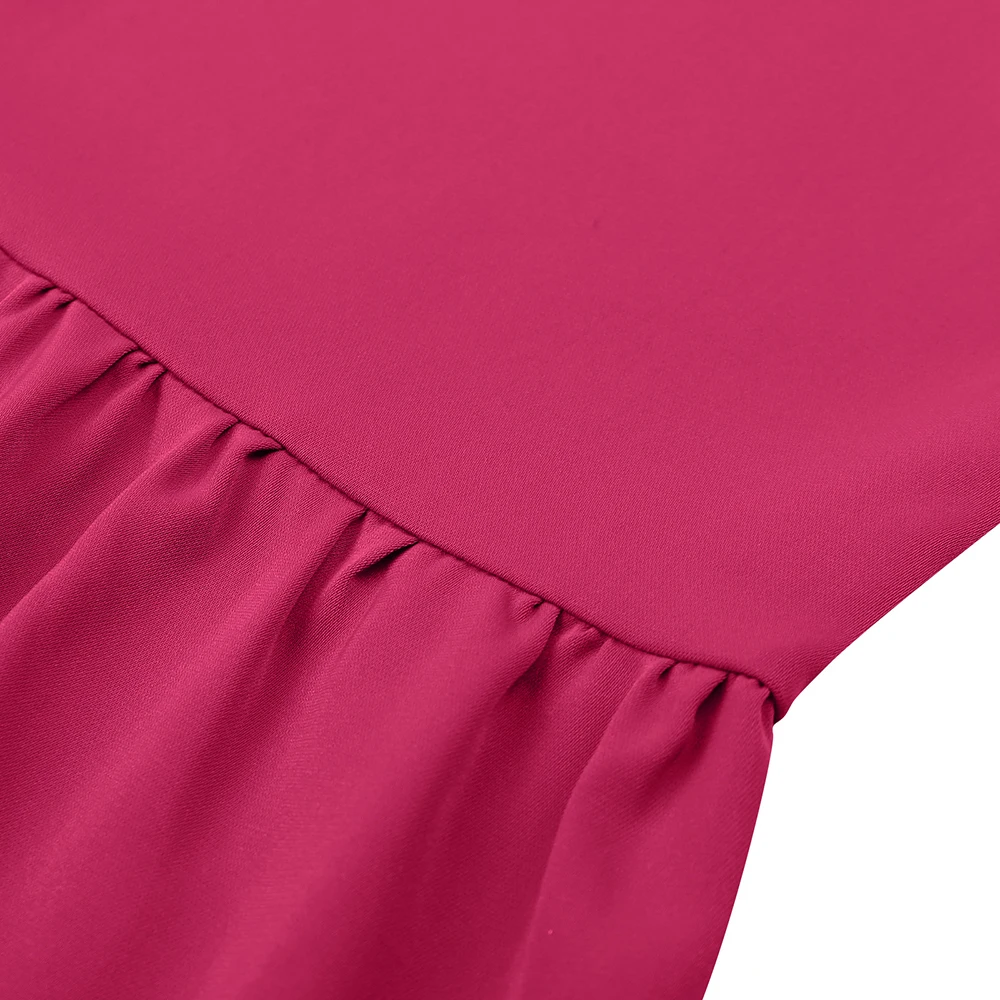 2022 fit and flare latest design solid color one shoulder dresses summer womens dresses