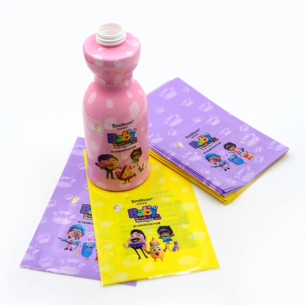 Custom PET PVC Heat Shrink Sleeve Label Baby Wash Shampoo Bottle Shrink Wrap for Liquid Packaging Bottles