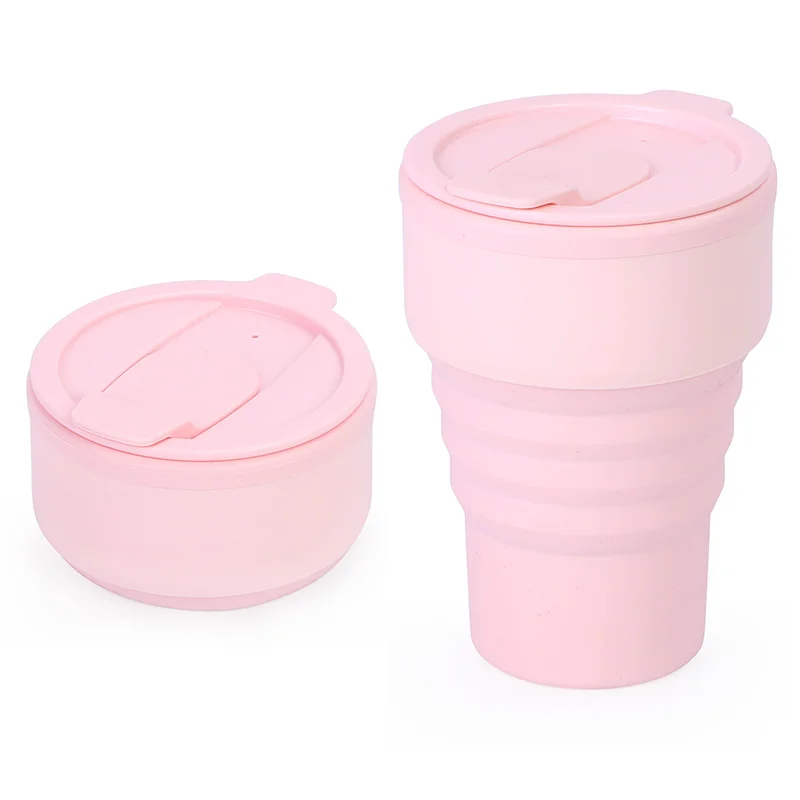Eco Friendly Portable Customized Black Drinking Coffee Mugs Foldable Collapsible Silicone Travel Coffee Cups