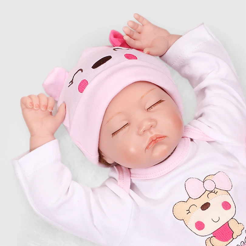 Кукла реборн Реалистичная, мягкая силиконовая виниловая кукла для новорожденных, 22 дюйма, ручная работа