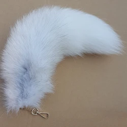Wholesale good quality natural fluffy real fox fur tail real fur keychain