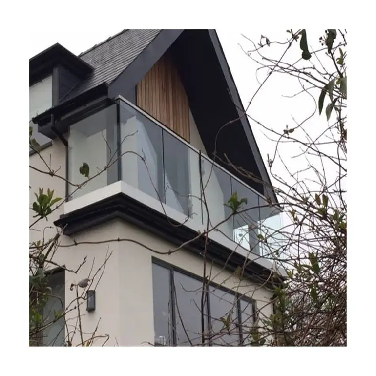 Balcony Stairwell Powder coated Base  U Channel Glass  For Frameless Railing  System