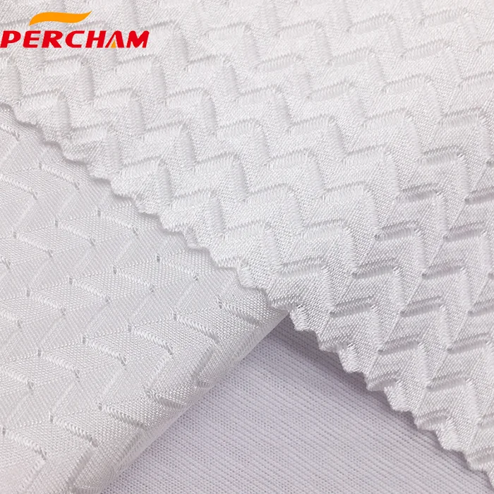 Polyester spandex luminous elastic jacquard breathable mesh quick drying sports cloth fabric for cycling jersey