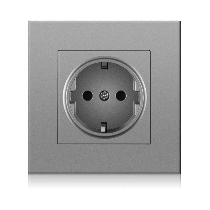NOVSKI factory customized 16 a Power Plug German type 86 * 86mm PC panel Switch Electric Wall Socket outlet
