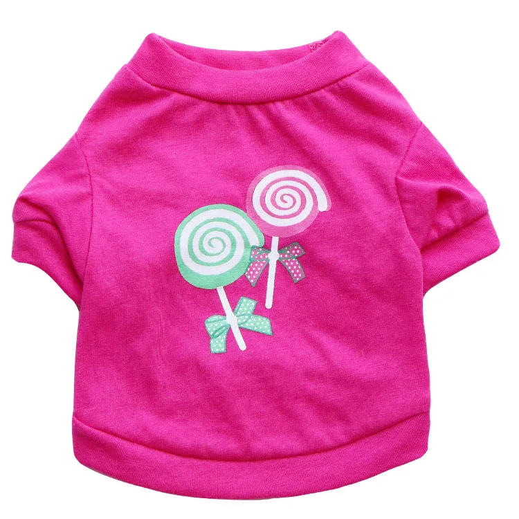 cheap dog clothes summer spring winter autumn cotton printed candy Pet Dog For Small Medium Dogs Cats Clothes accessories
