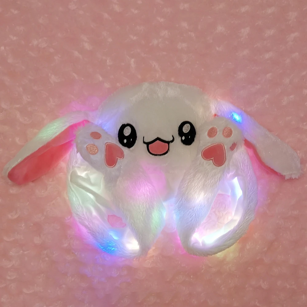 Soft Hand Pinching Plush Moving Gift Funny Toy Girls Cartoon Rabbit Ear Jumping Up Baby Cute Bear Winter Women