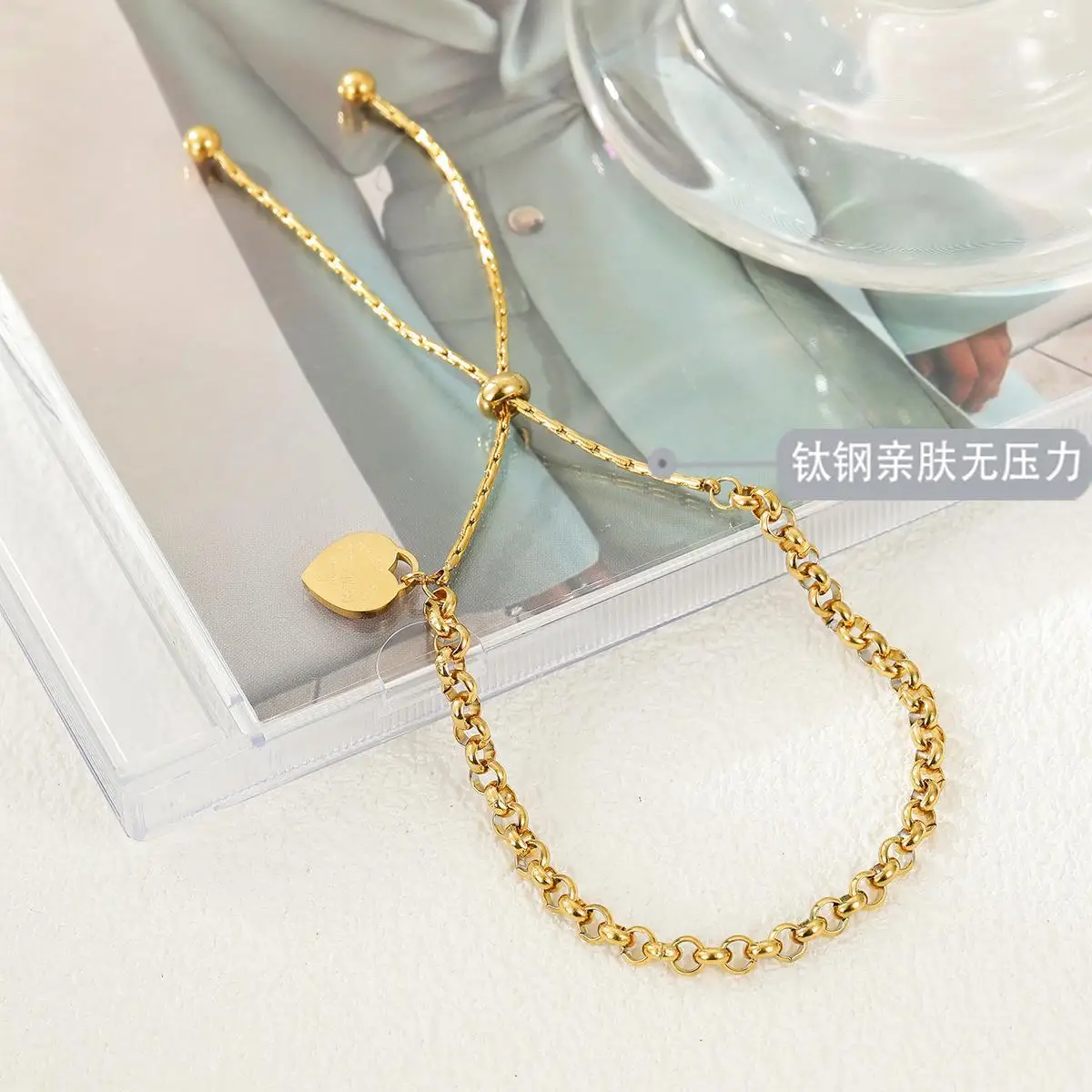 High quality adjustable love draw titanium steel bracelet women do not fade fashion light luxury jewelry accessories