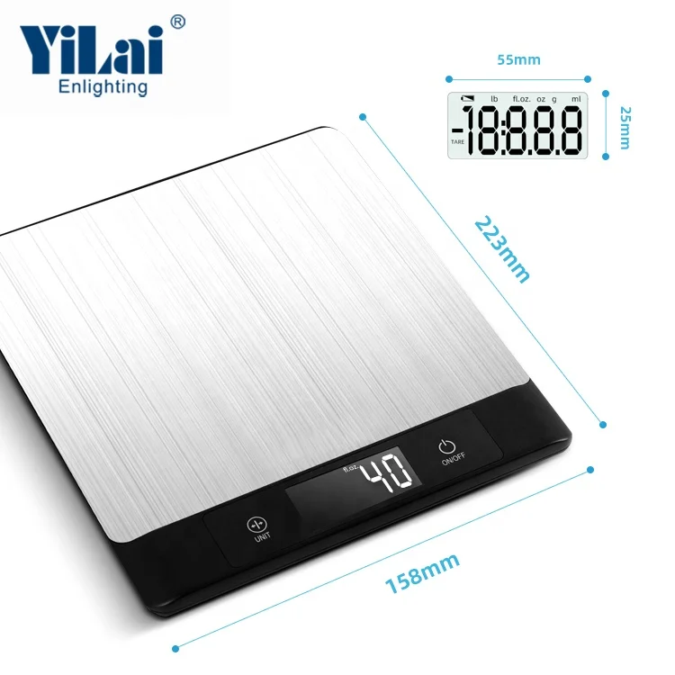 
Popular OEM Service Acceptable Stainless Steel Anti Finger Print Digital Smart Nutrition Kitchen Smart Food Weighing Scale 