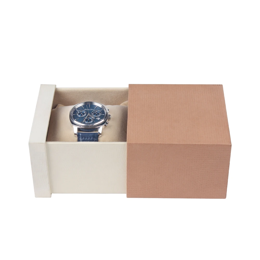 Custom Logo Hard Cardboard Sliding Box Jewelry Watch Packaging Drawer Box