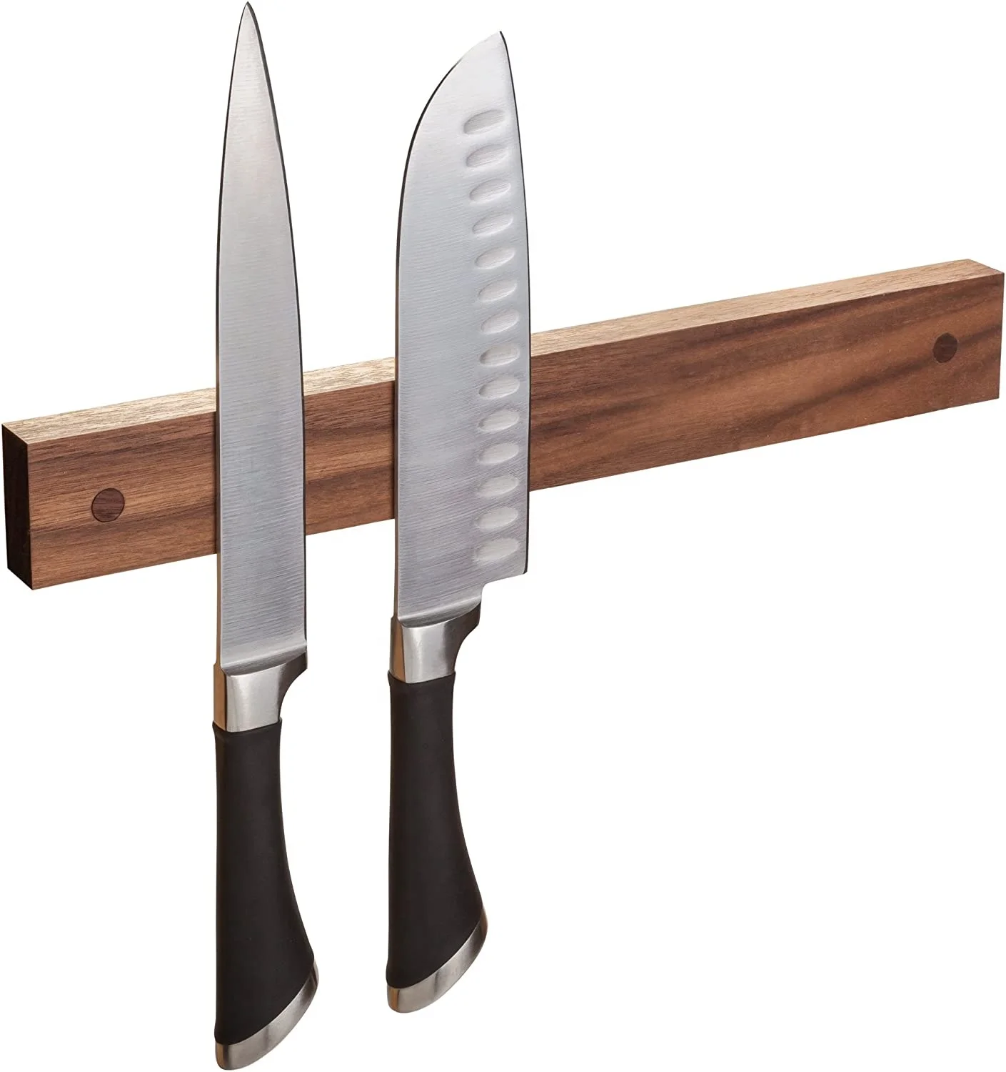 Black Walnut Magnetic Knife Holder Magnetic knife holder on the wall to organize your kitchen - easy to install