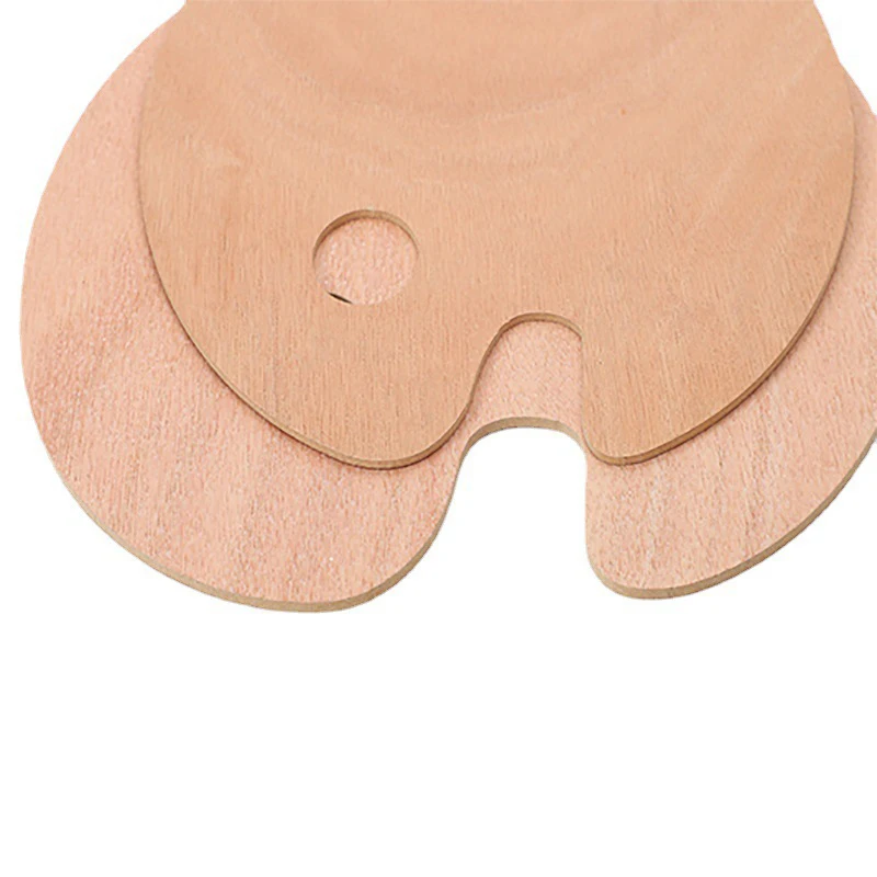 Palette Painting Tools Art Alternatives Paint Tray Wholesale Artist Wooden Oval Shape Dual-side Watercolor Palette Oil Acrylic