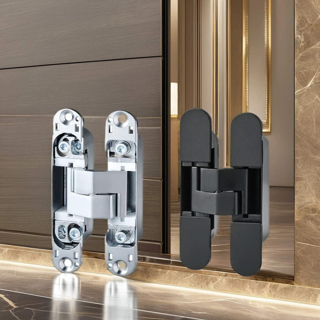 High Quality 180 Degree 3D Adjustable Folding Invisible Hidden Concealed Door Hinge Electroplate for Heavy Duty Doors Wholesale