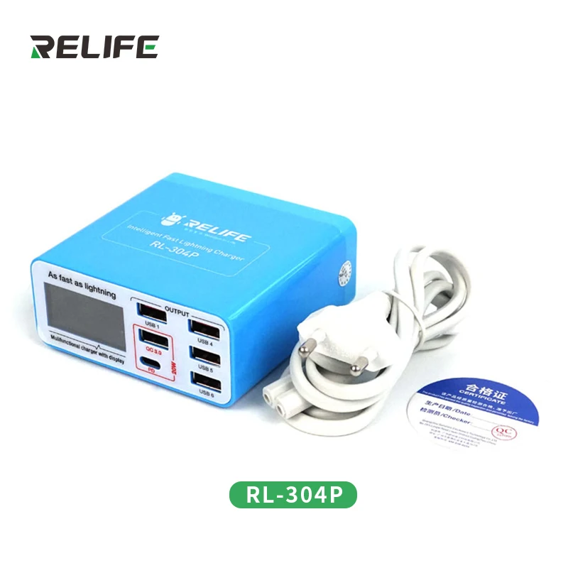 Relife RL-304P быстрое зарядное устройство PD3.0 + QC3.0 цифровой дисплей Lightning для мобильного телефона iPad Tablet Наушники быстрая зарядка того чтобы