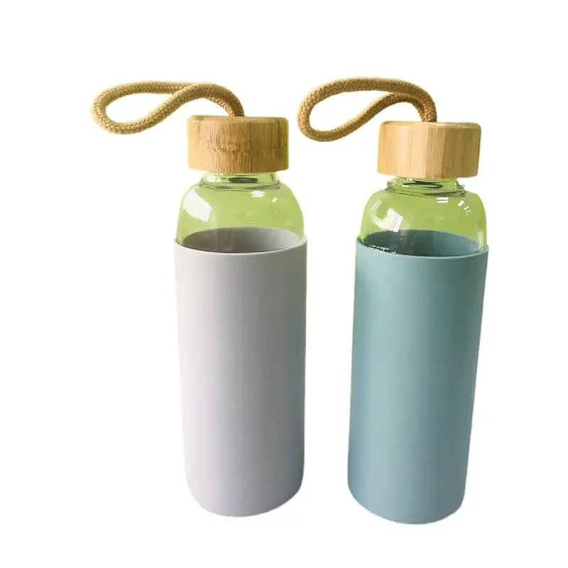 Customized glass drink bottle basil seed juice water glass