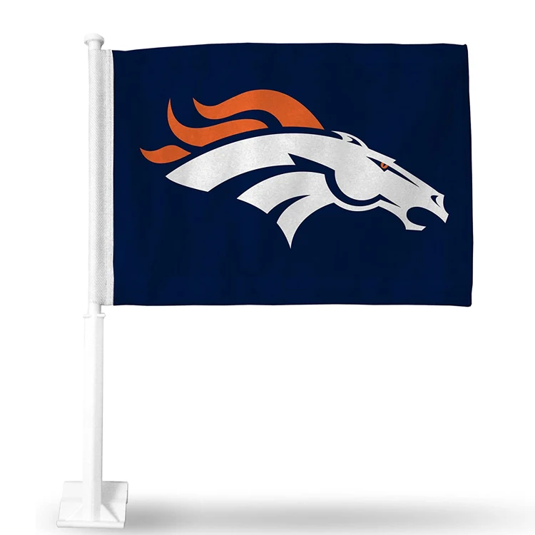 Пользовательский сублимационный трансферный принт спортивный клуб логотип атласные подвесные автомобильные флаги, канадские автомобильные флаги