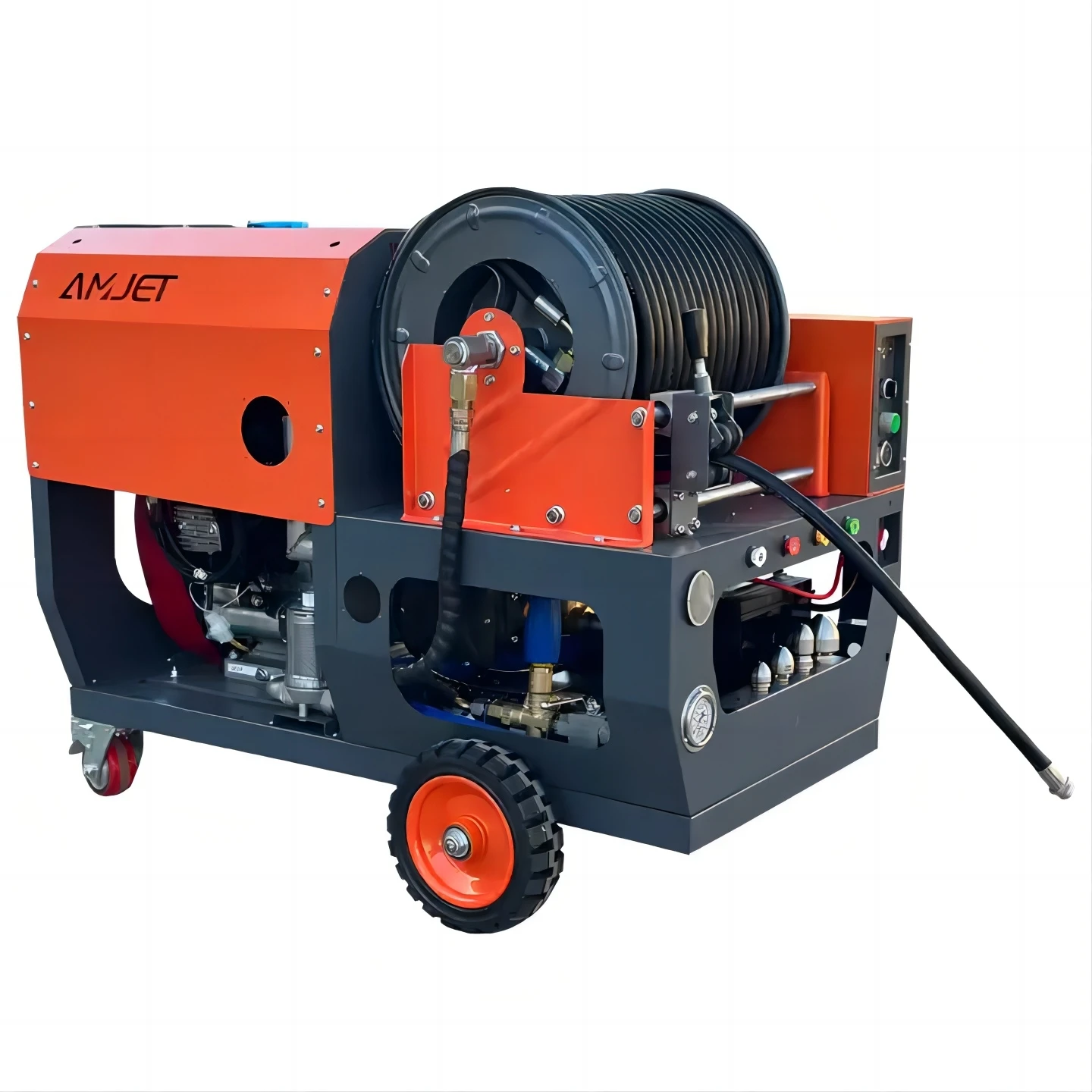 3000PSI 8gpm бензиновая канализационная струя 200ft дистанционное управление Электрический шланг катушки для очистки трубопровода канализации