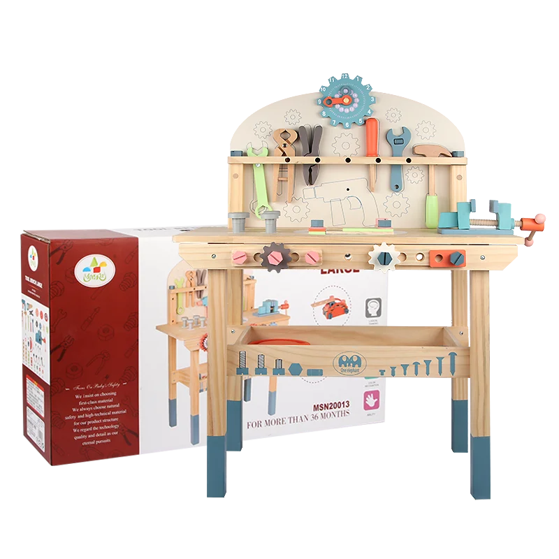 Wooden toy tool table pretend play tool toys workbench educational intellgence toy