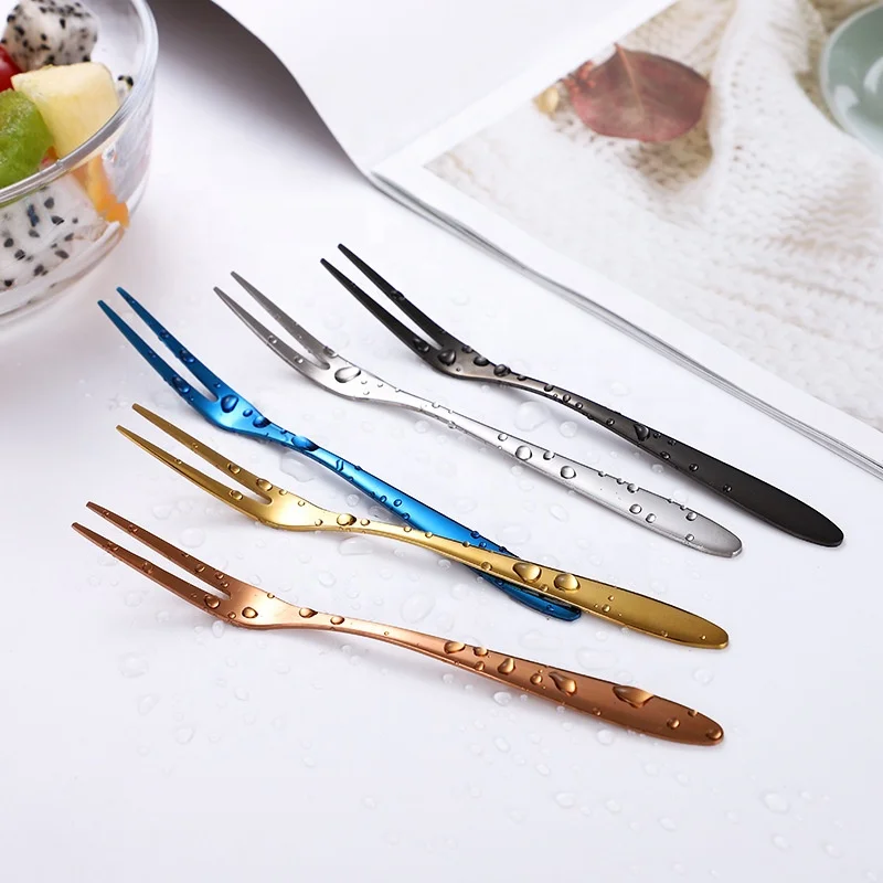 Hot selling mini stainless steel fruit fork acero inoxidable tenedores para fruta