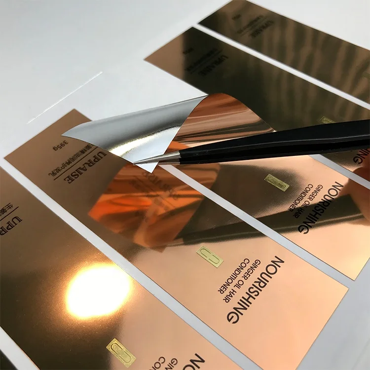 Waterproof glossy silver labels for cosmetic bottles PET private label for cosmetics cosmetic label printing