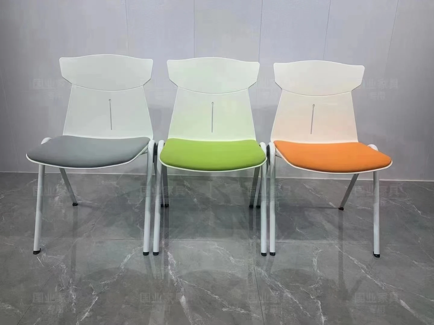 Conference chair stackable training stool thickened steel frame office meeting room negotiation chair news stool hotel chair