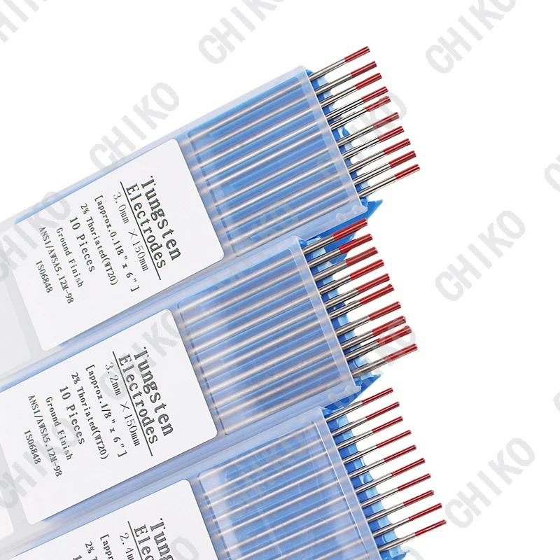 2% Thoriated Tungsten Electrode WT20 red tungsten rod 1.6mm x 175mm for TIG welding