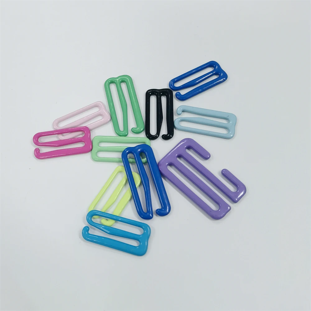 Hook Rings And Sliders Nylon Coated Metal Bra Strap Adjuster Accessories Buckles For Swimwear Underwear
