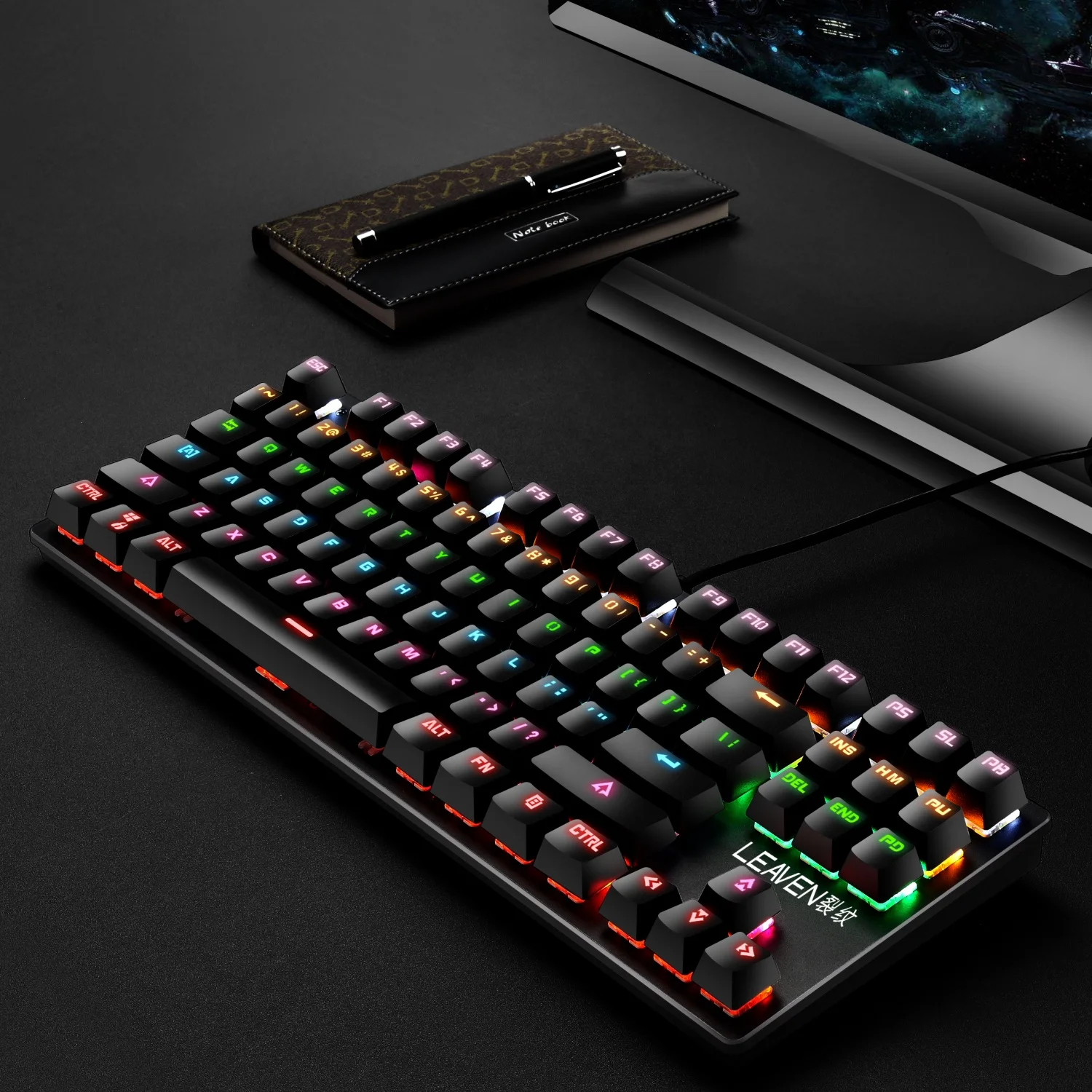  Usb Проводная игровая механическая клавиатура со светящимся RGB 87