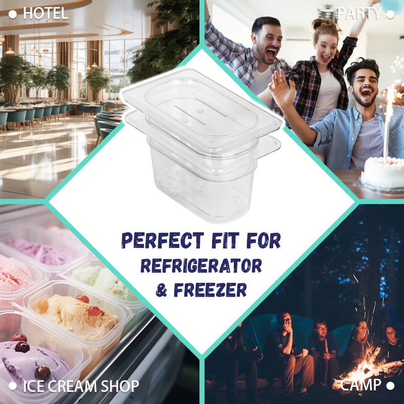 New Design Food Stall Polycarbonate Food Container Gastronome Trays PC Gn Pan With Lid With Cover For Home Kitchen Hotel