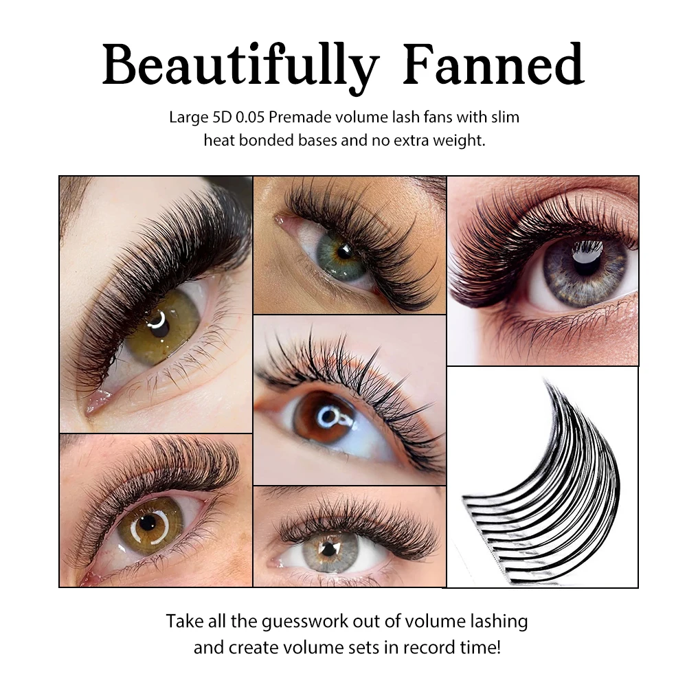 Golle premade suitable beginners 0.3 fan volume color waterproof eyelash extension supplies