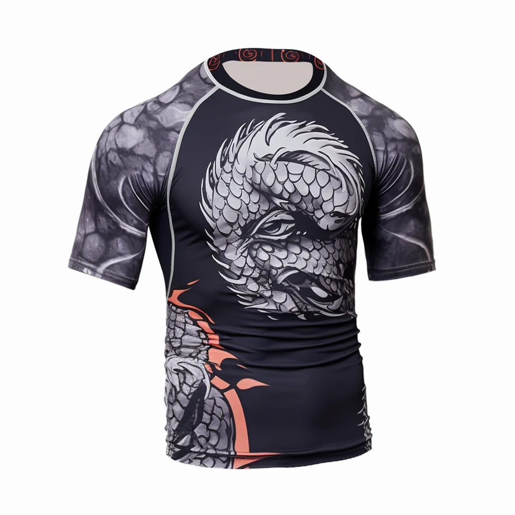 Oem Sublimation Printing Custom spf 50 compression shirt grappling rash guards for surfing men mma