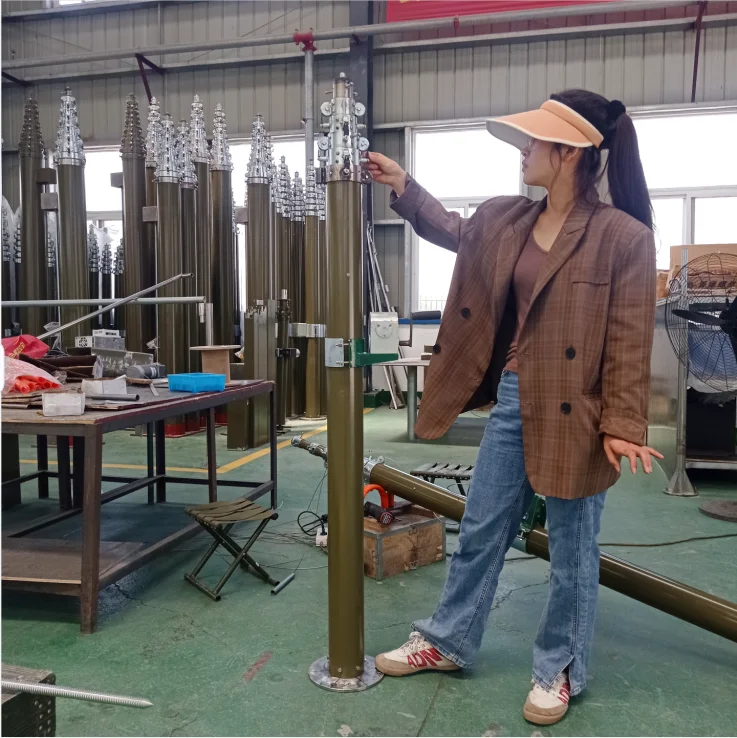 16m Maintenance Free Manual Mechanical Drive Telescopic Mast For Amateur Radio