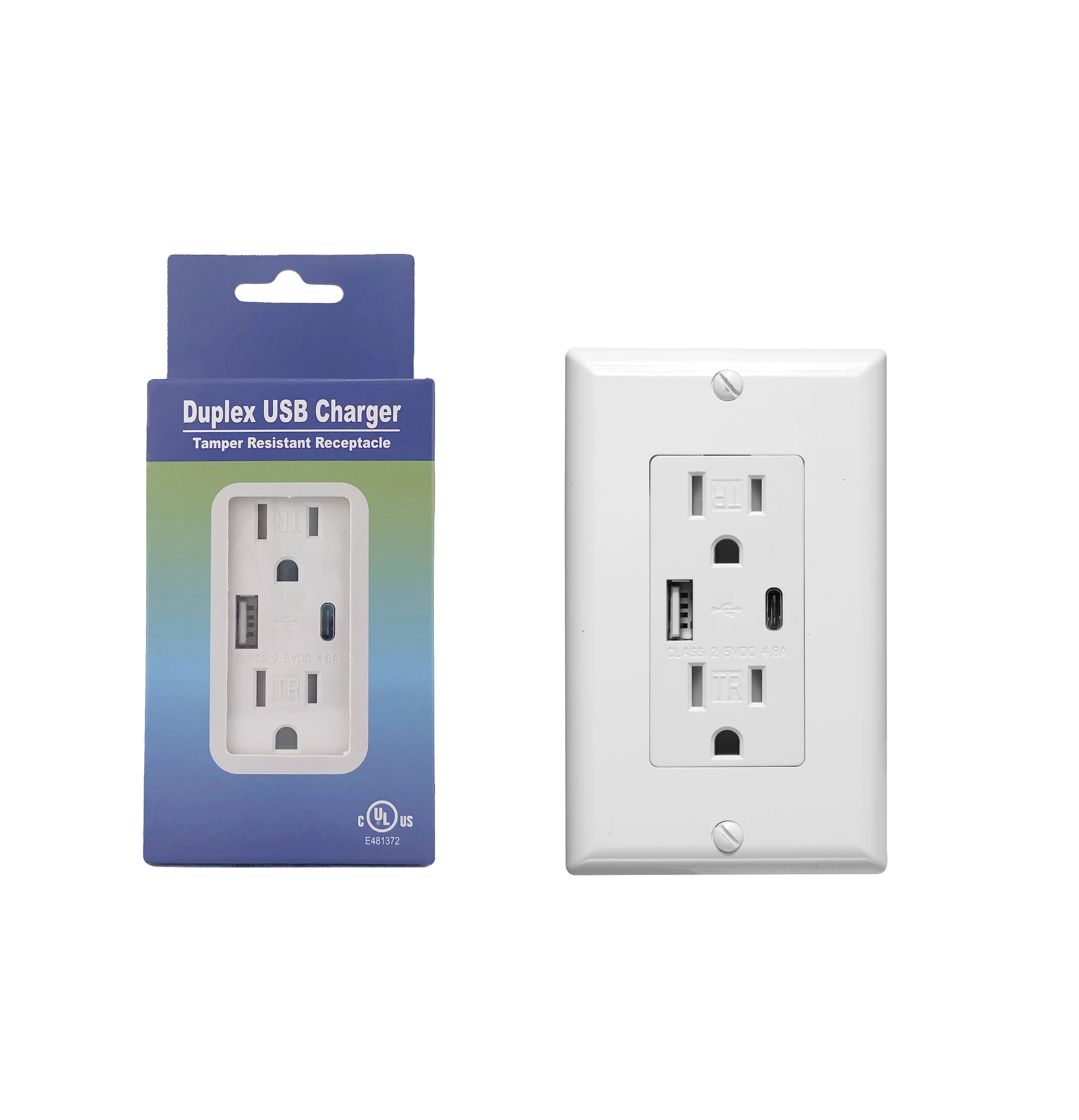 
4.8A Type C Wall socket outlet usb wall usb outlet socket us electric outlet American standard universal new design 