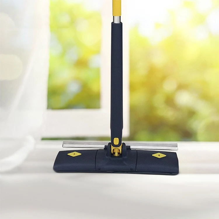 China manufacture rectangular mop 360 clean wet floor microfiber flat mop with squeegee household cleaning