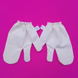 100% raw silk noil bathing gloves silk exfoliating gloves garshana dry massage gloves