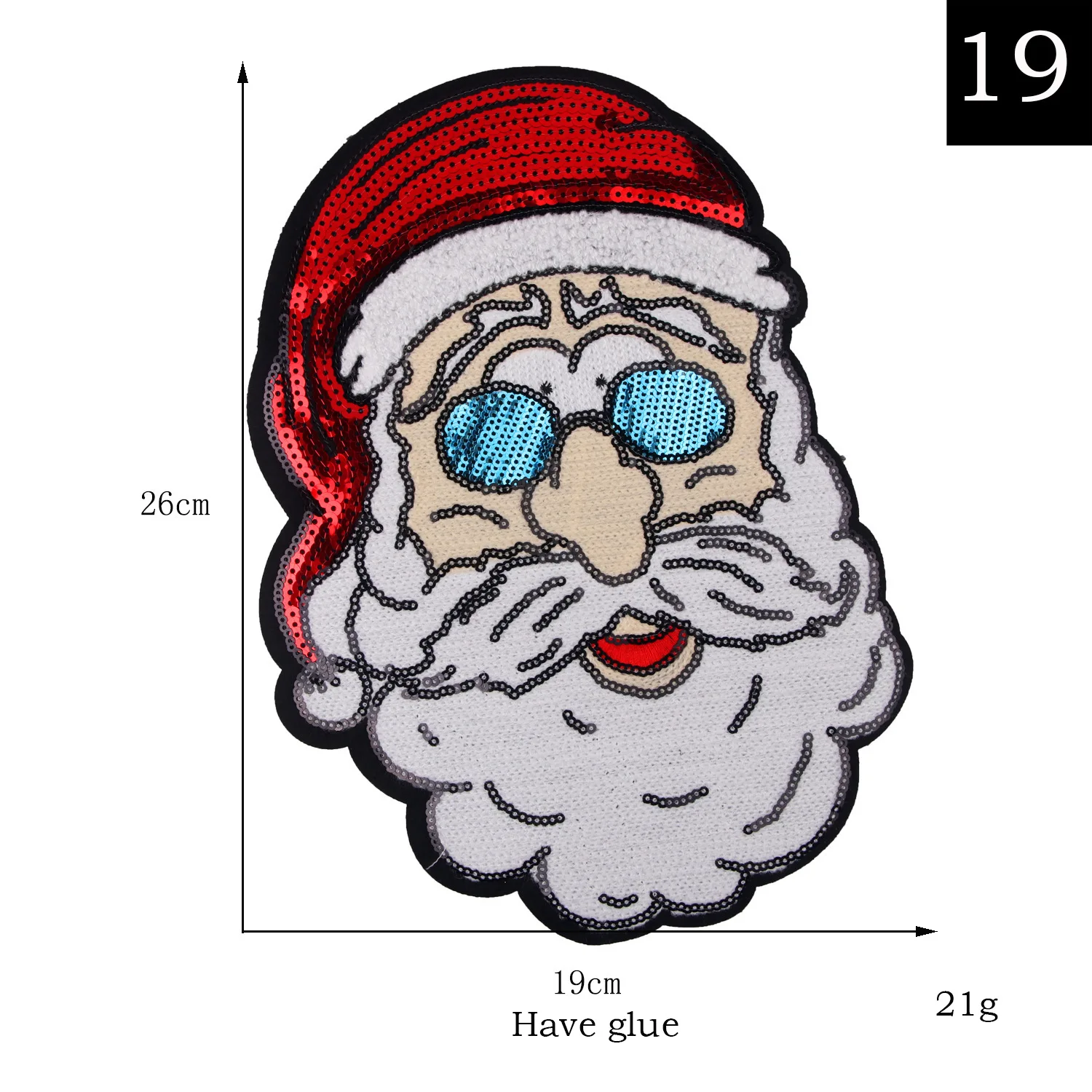 Custom Cloth Santa Snowman Snowflake Embroidery  Iron On Sequin Christmas Patches