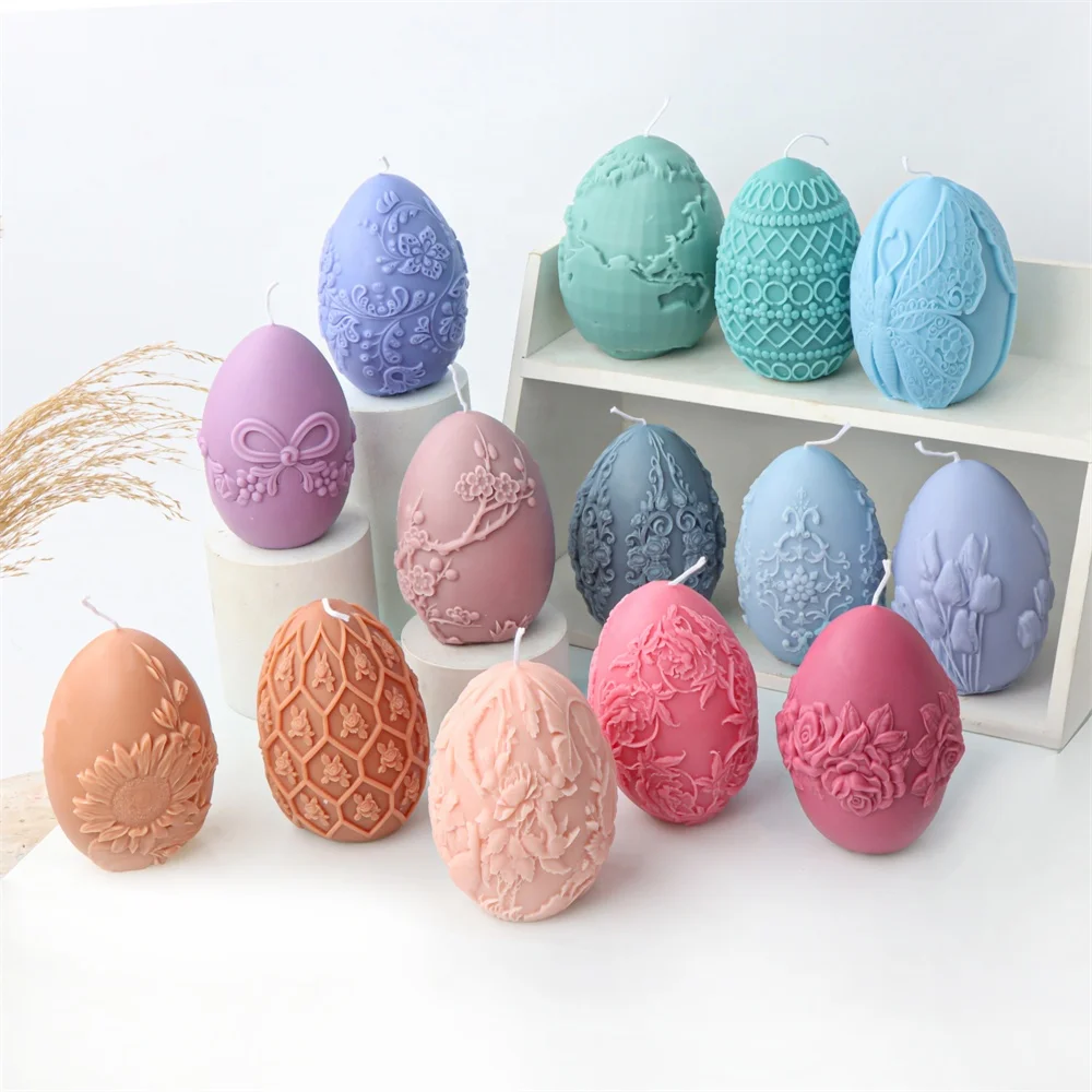 Симпатичная Цветочная тисненая Форма для яиц и свечей силиконовая форма пасхальных ароматизированных подарок «сделай сам» конфет шоколада в форме