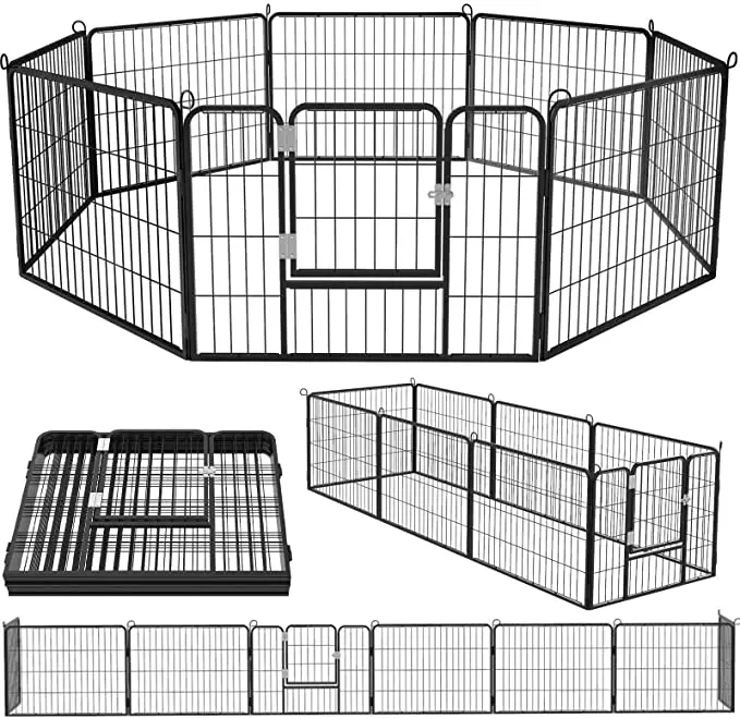 Amazon Hot Exercise Collapsible Dog Cage Indoor  For Large Dogs Custom Folding Durable Thick Metal Wire Tube Rabbit Pet Fence