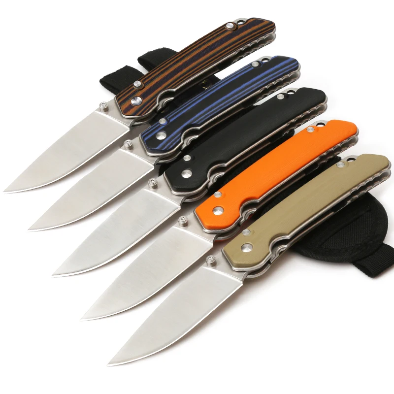 HWZBBEN New Design Customized Logo G10 Handle Folding Pocket Knife For Portable Camping Mountaineering Trips
