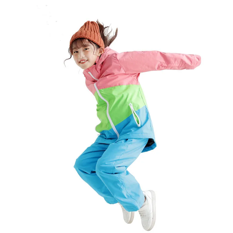 One Piece Snowsuits Kids Child Overalls Ski Snowboard Pants Costume Winter Clothes Outdoor Waterproof All In One Ski Suit