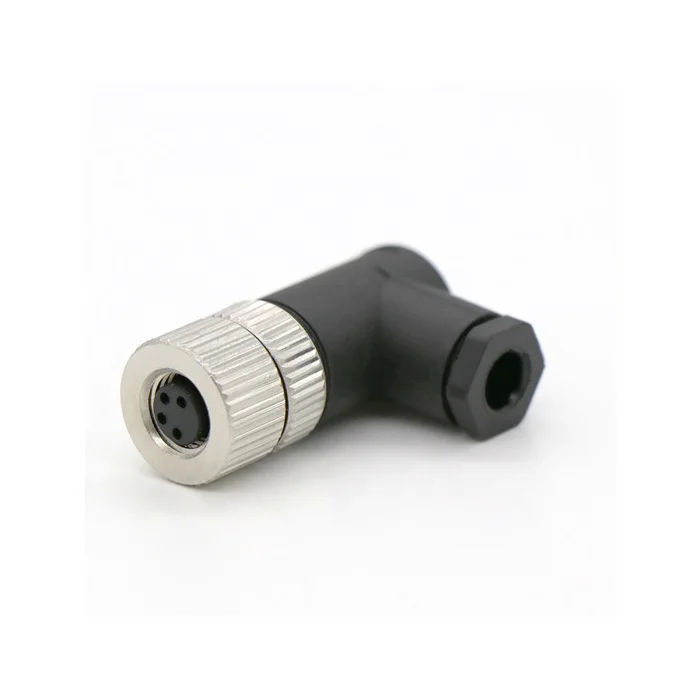 Factory ip67/ip68 M8  Female waterproof assembly A/B/D 3pin 4pin 5pin 6pin 8pin  Right Angle Cable connector
