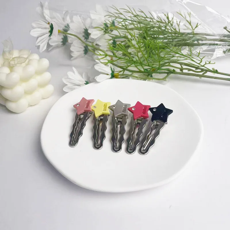 Wholesale Custom Y2k Style Star Metal Hair Clips Children Hair Accessories Cute Hair Clips for Girls