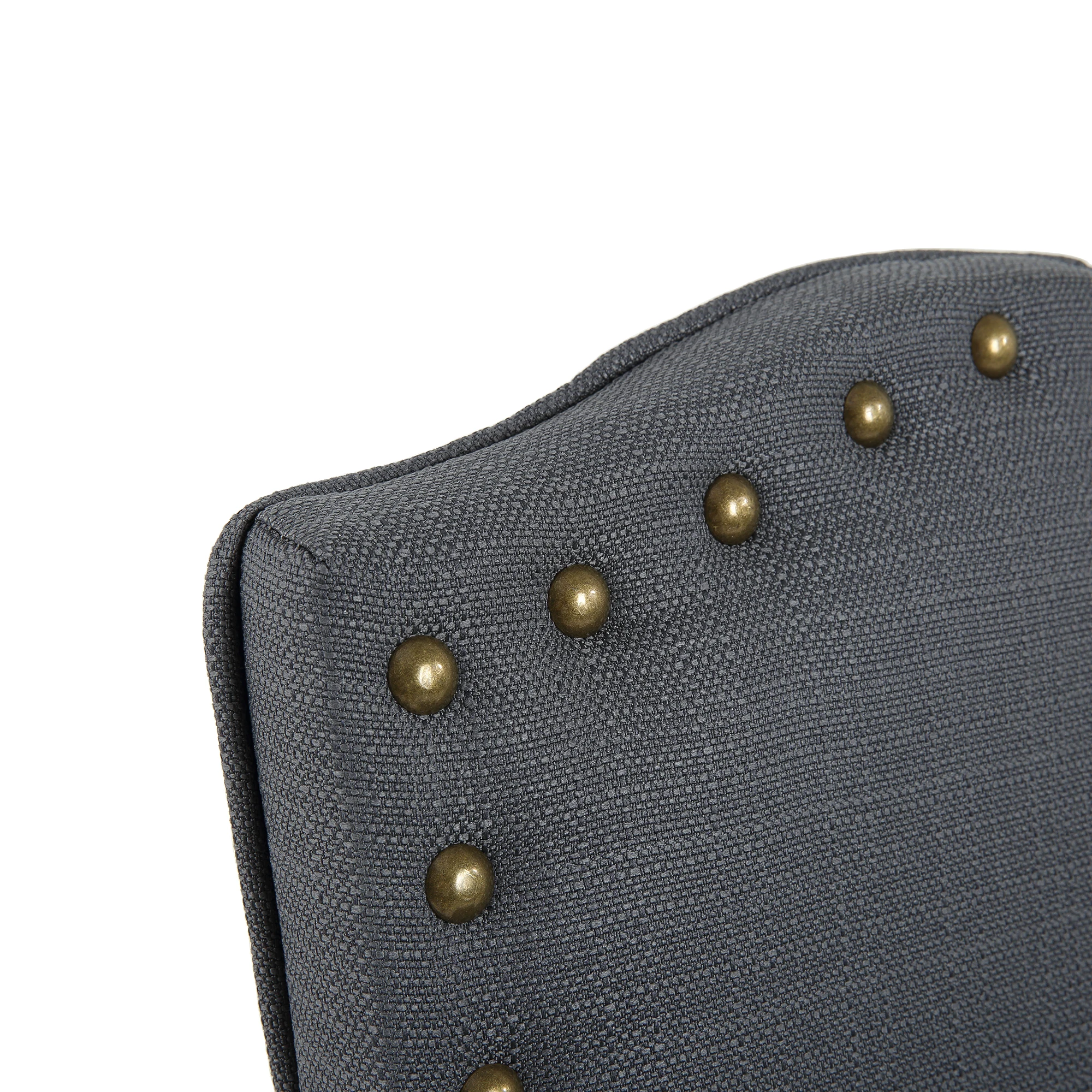 
Best Selling Fabric Upholstered Dining Chair with Nailhead Trim, 2PCS 